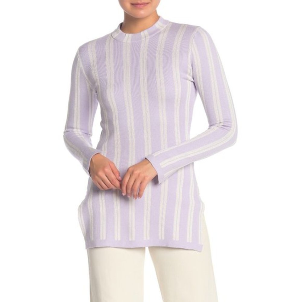 NWT Nordstrom Rachel Roy Stripe Mock Neck Sweater